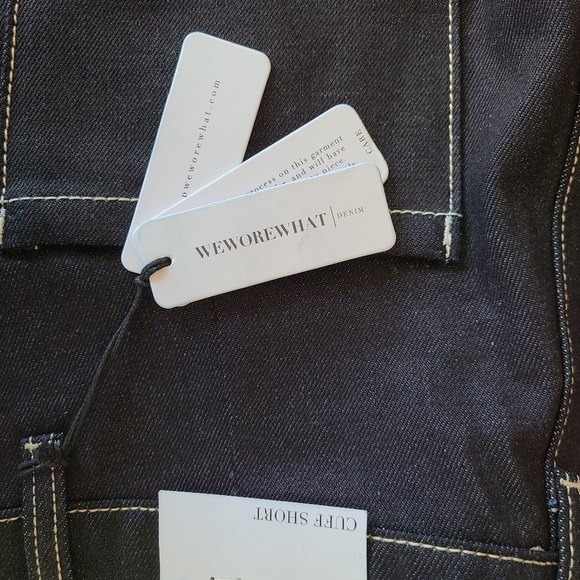 WeWoreWhat Indigo Jean Cuff Shorts NWT - Picture 5 of 7